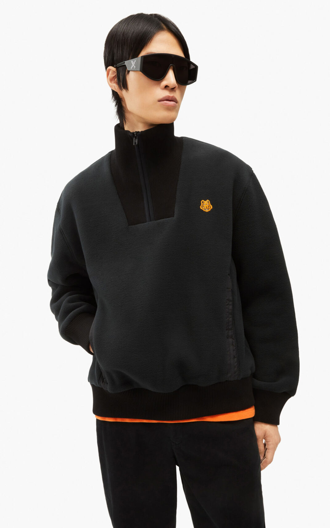 Kenzo 虎 Crest fleece スウェット メンズ 黒 - OKCHIS915